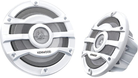 2) Kenwood 8 Inch 300 Watt Powersports/Marine Boat White Speakers | KFC-2053MRW