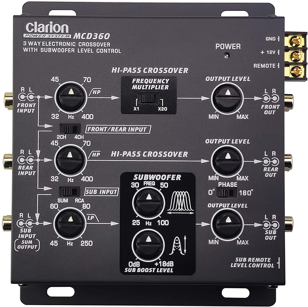 Clarion MCD360 2/3-Way 6-Channel Electronic Crossover w/ 5-Volt